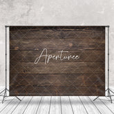 Aperturee - Dark Brown Wood Retro Wall Backdrop For Photography